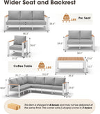 Aluminum Outdoor Patio Furniture 3 Seats, All-Weather Outdoor Patio Sofa with Washable Thick Cushion, Morden Patio Couch for Porch, Balcony, Deck, Yard, White