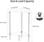 Clear Triangle Acrylic Side Table for Small Space, 11.81" L x 11.81" W x 19.82" H, 2-Tier Transparent Corner Shelf Stand End Table, Corner Storage Display Rack for Living Room Bedroom Bathroom