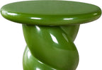 SAFAVIEH Couture Collection - Noelly Olive Green Concrete Accent Table, Contemporary Swirl Pedestal Side Table, High Gloss Finish, Fully Assembled (SFV2621C)