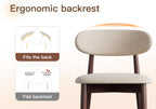 Wood Dining Chairs Set of 2, Modern Kitchen Chair, Upholstered Dining Chair with Ergonomic Backrest and Non-Slip Foot Pads, Farmhouse Dining Chairs Very Strong (Beige)