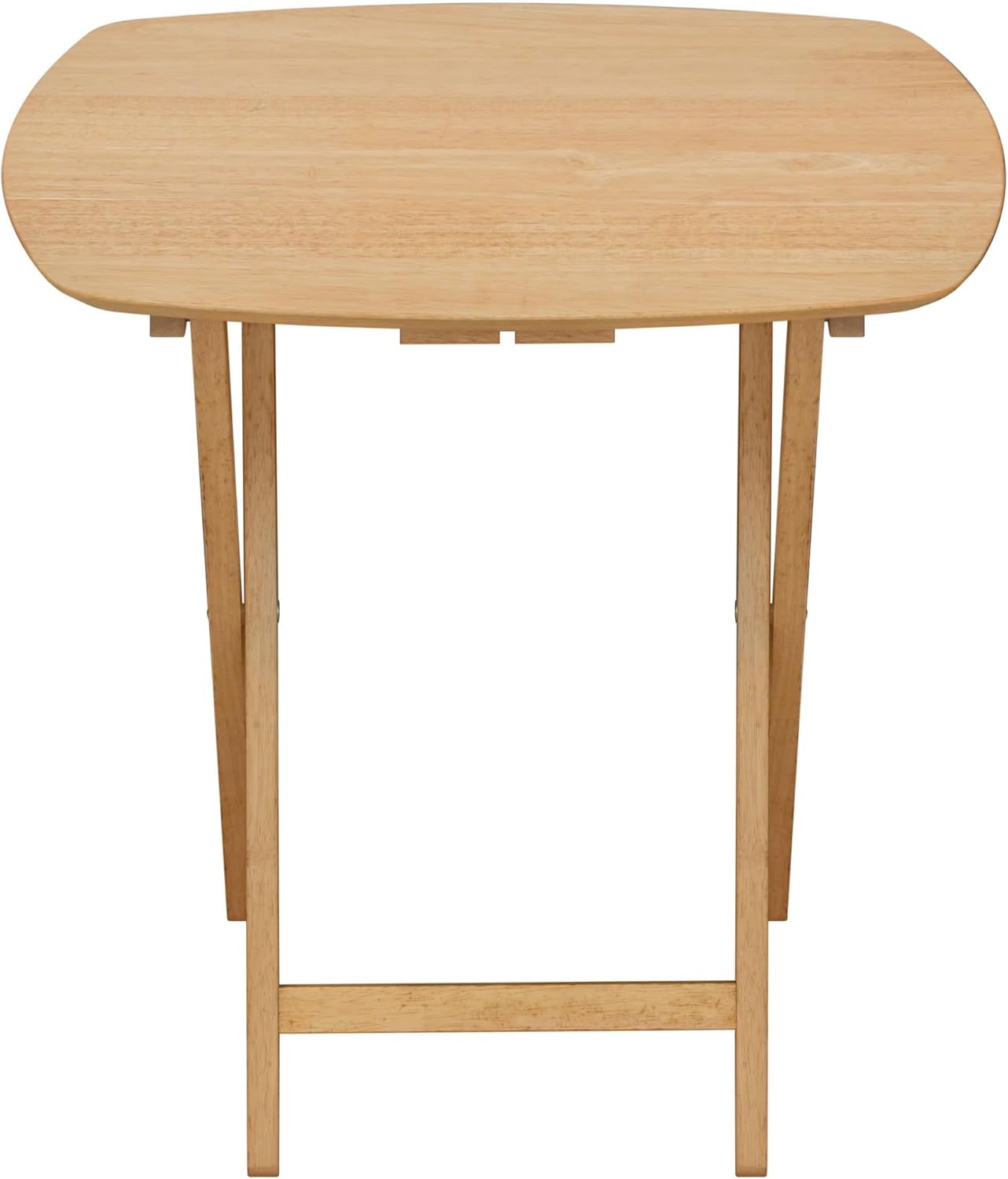 eHemco Hardwood Folding TV Tray Tables, 25.5 Inches, Set of 2 | Oversized, Natural, For Eating