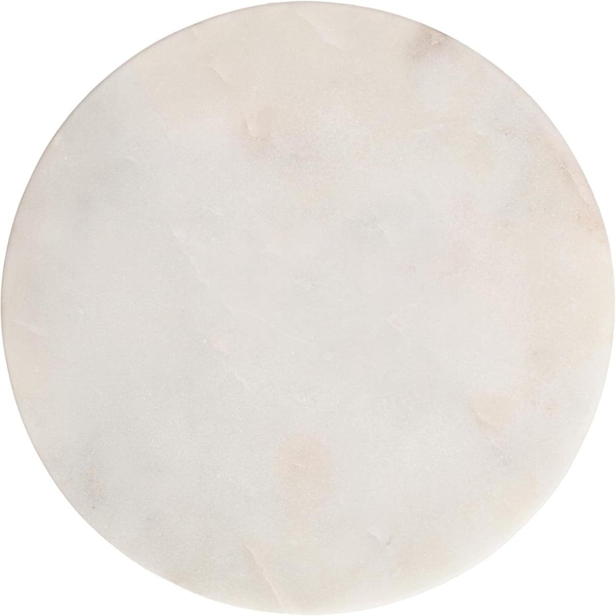 Kate and Laurel Helio Modern Round Marble Drink Table, 8 x 8 x 24, White and Antique Brass, Natural Marble Martini Table for Use as Small Plant Stand or Mini Nightstand