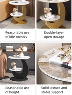 Side Tables Living Room, Corner Table, Bed Side Table, Accent Tables Living Room, Bedroom Side Table, Bedroom Couch for Small Rooms End Table(Gold,50cm-19.7in)