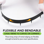 Garden 5PCS Steel Landscape Lawn Edging - 40" L x 7" H (16.7ft Total) Galvanized Steel Landscape Lawn Edging Dentoid Bendable Metal Strips - in Edging Border w/ 6 Clips - Yard Pathway Divider