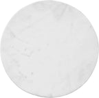 Port Blair Side End Table, 16.5 Inch Height, Round White Genuine Marble Top, Handcrafted Mango Wood Base, Modern Accent Table for Living Room, Bedroom, Entryway and Home Decor Display