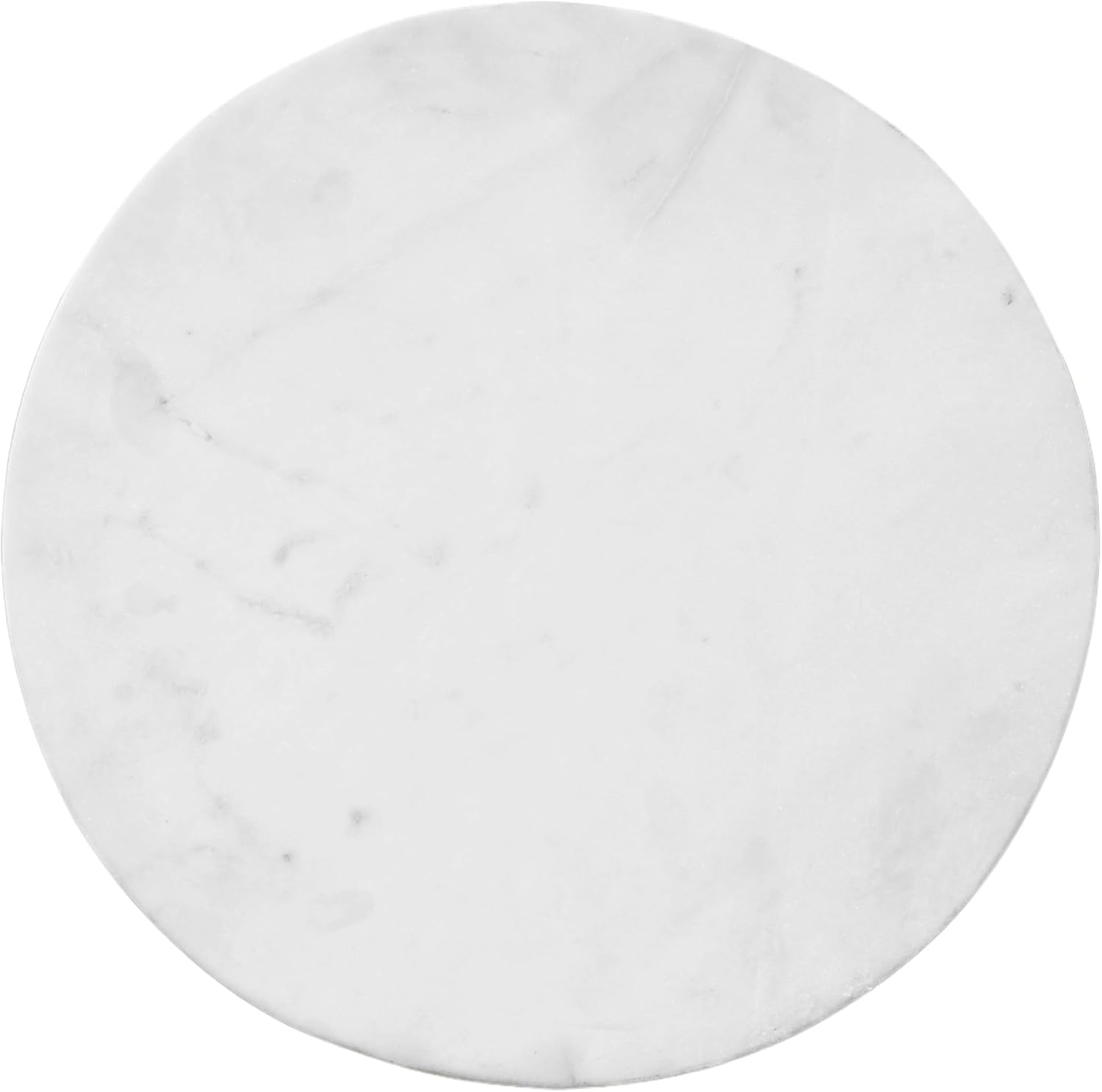 Port Blair Side End Table, 16.5 Inch Height, Round White Genuine Marble Top, Handcrafted Mango Wood Base, Modern Accent Table for Living Room, Bedroom, Entryway and Home Decor Display