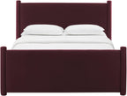 Modway Rael Queen Platform Bed Frame with Upholstered Headboard and Footboard in Mulberry – Stain-Resistant Performance Velvet Queen Size Bed with Rounded Posts