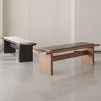 Modern Wooden Long Shoe-Changing Bench for Bedroom Dressing Room Leather Bed end Upholstered Entryway(XS)