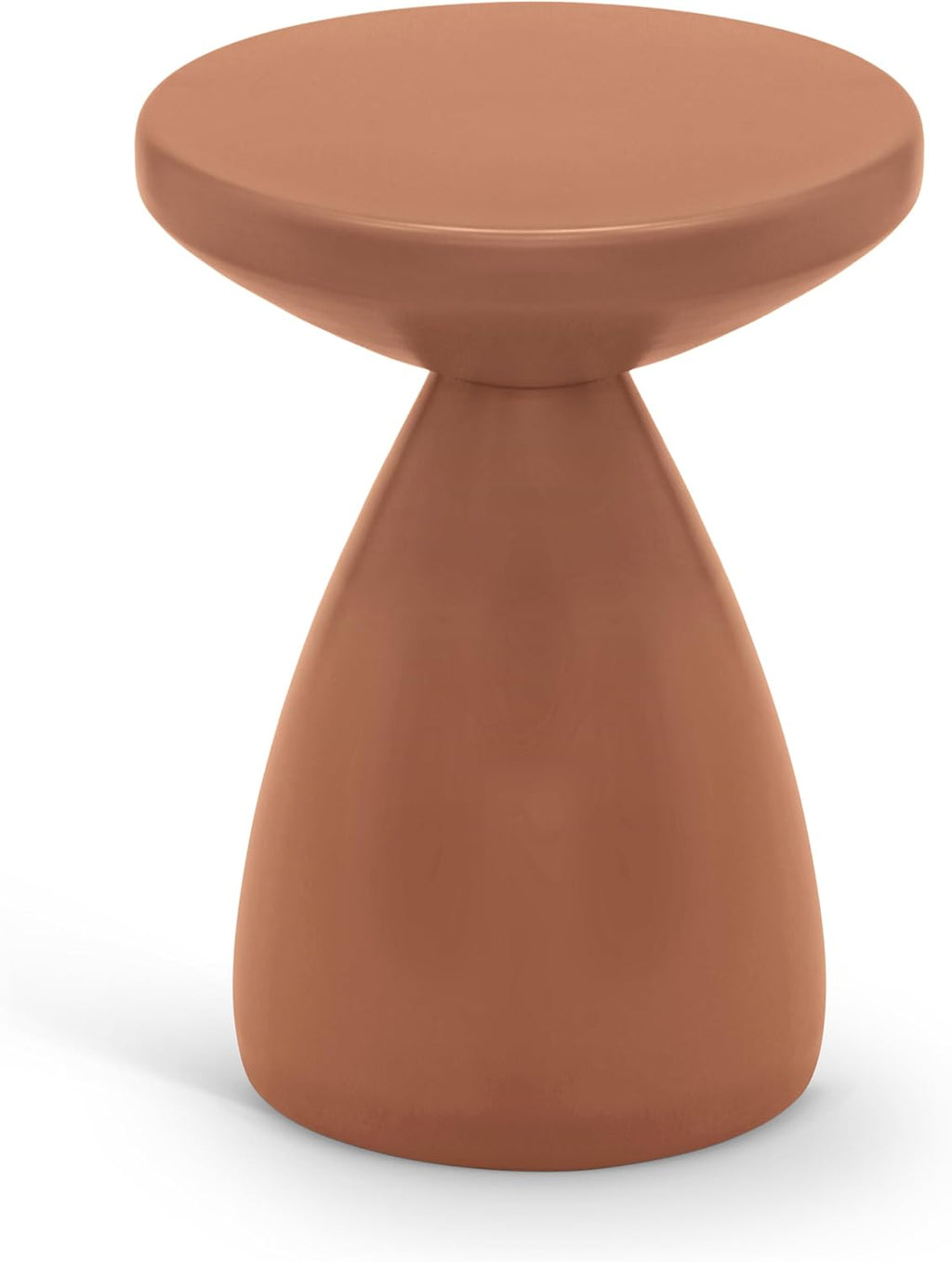 Meridian Furniture 99026Terracotta-ET Anika Collection Modern | Contemporary Side Table with Matte Terracotta Finish Iron Metal, 14.5" W x 14.5" D x 19" H, Terracotta