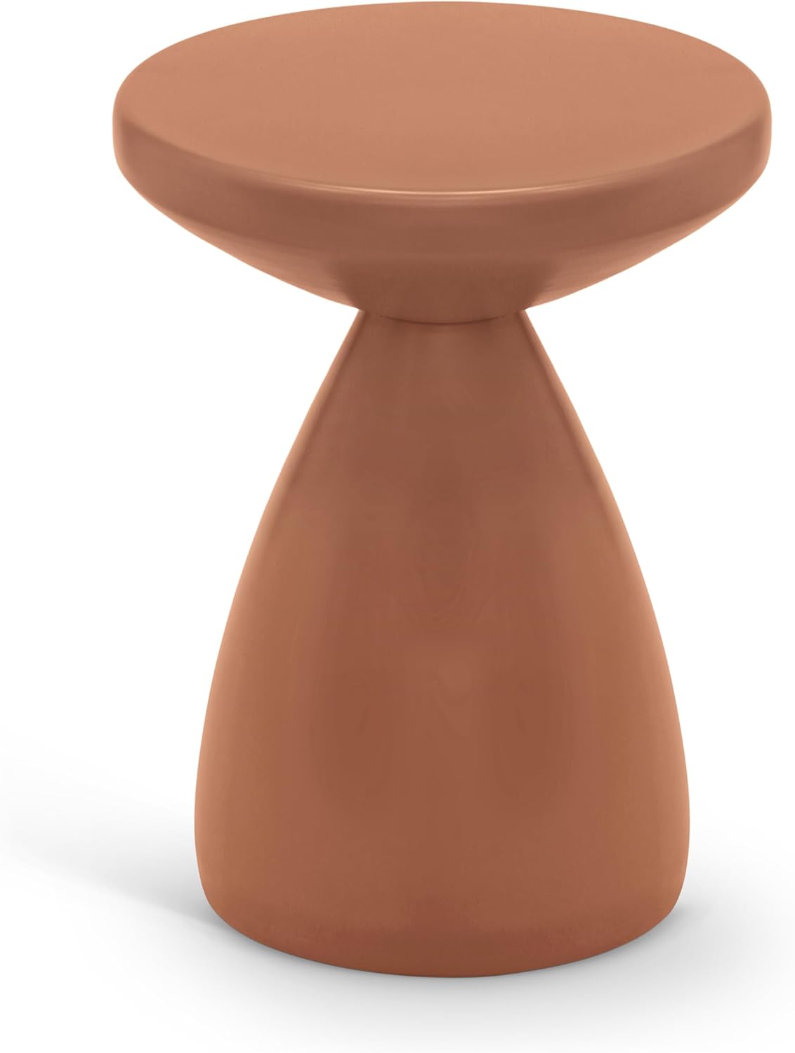 Meridian Furniture 99026Terracotta-ET Anika Collection Modern | Contemporary Side Table with Matte Terracotta Finish Iron Metal, 14.5" W x 14.5" D x 19" H, Terracotta