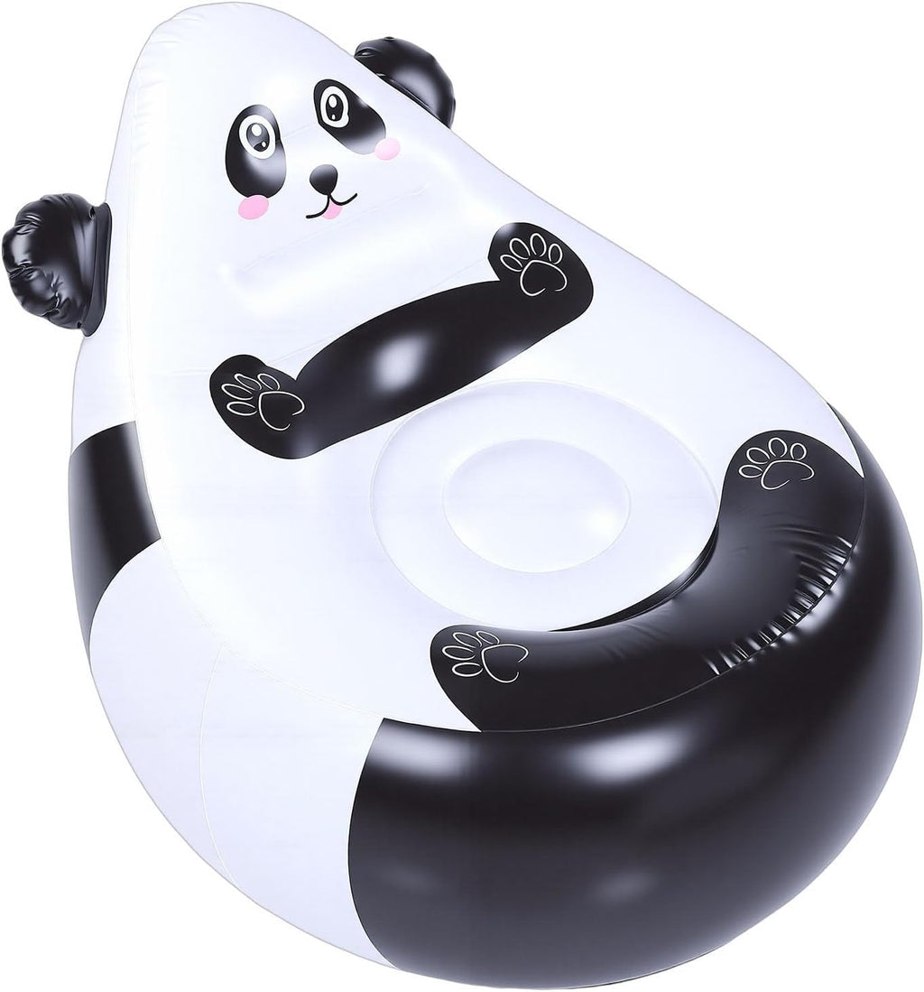 Cute Inflatable Couch Seat with Panda Cartoon, Soft Portable Chair for Garden, Playing in the Garden, Camping or Travel Adventure