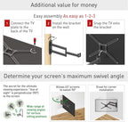 Barkan 30'' Long TV Wall Mount, 13-65 inch Full Motion Articulating - 4 Movement Flat/Curved Screen Bracket, Holds up to 80lbs, Extremely Extendable, Fits LED OLED LCD
