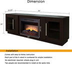 Cheerway 3D Fireplace TV Stand for TVs up to 80’’, Wooden Media Entertainment Center Table & TV Cabinets w/Storage Shelves & Barn Door, Electric Fireplace w/Remote Control