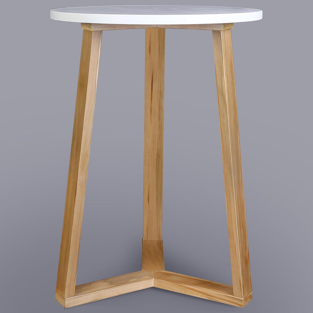 Tripod 16" W Round Side Modern Table with Solid American Hardwood Legs, Natural