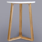 Tripod 16" W Round Side Modern Table with Solid American Hardwood Legs, Natural