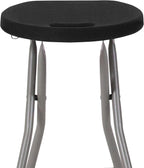 Flash Furniture Micah Foldable Stool with Black Plastic Seat and Titanium Gray Frame | Lightweight, Compact, Easy Storage, Indoor Use