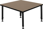 Regency Kee 42 in. Square Height Adjustable Classroom Activity Table- Noble Oak Top & Black Base