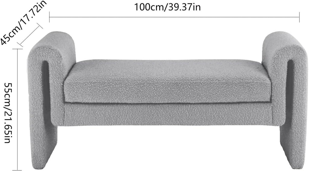 Modern Bedroom Ottoman Bench,Upholstered End of Bed Modern Entryway Shoe, Living Room Dinning Entryway