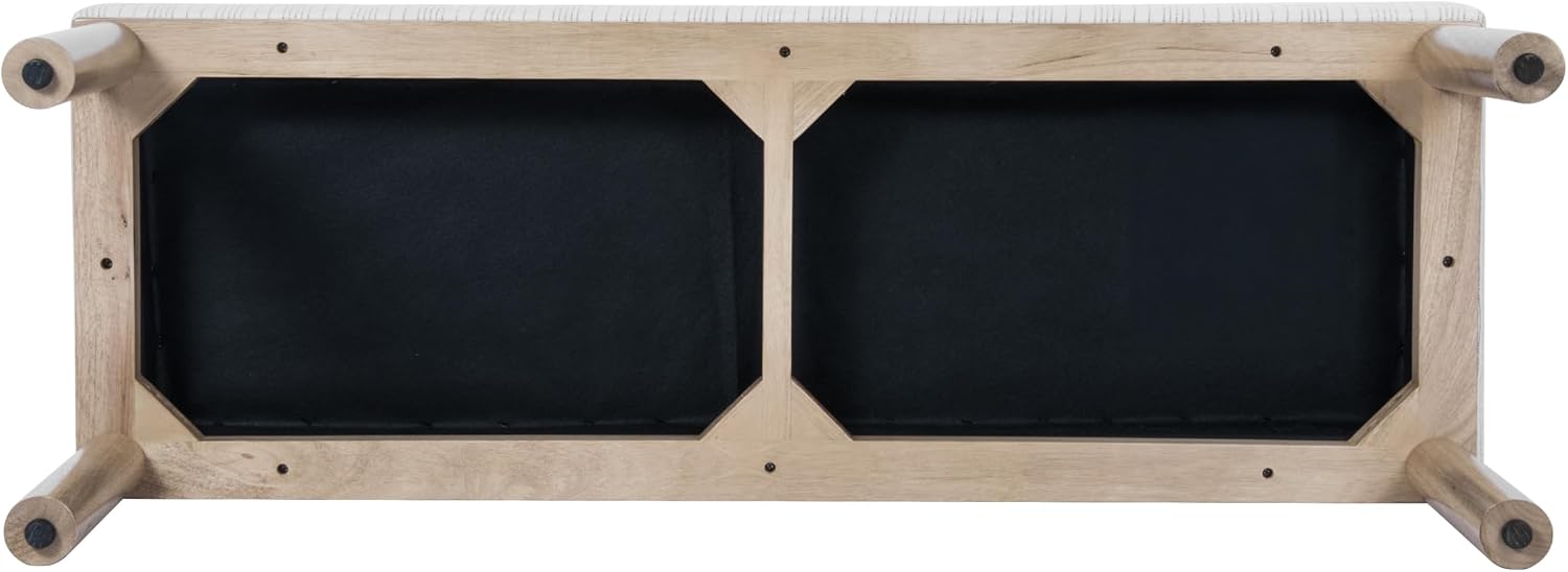 HomePop 47.5" Oslo Bench - Marigold Pinstripe Fabric