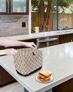 Toaster Cover 2 Slice Moroccan Pattern Toaster Oven Cover with Pockets Beige Dustproof Bakeware Protector Small Kitchen Appliance Dust Covers and Fingerprint Protection for Women