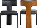 GrandNoor Black Dining Chairs Set of 2,Faux Leather Dining Chairs with Soft Cushion,Comfortable Upholstered Armless Dining Room Chairs with Curved Plywood Back