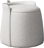 Modern Dresser Makeup Ottoman Stool, Leather Dresser Chair, Round Footstool, Extra Seating for Living Room/Bedroom/Entryway