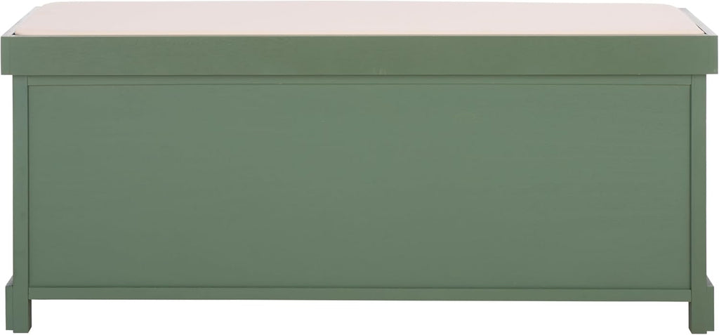 SAFAVIEH Furniture - Lonan Storage Bench - Dusty Green - Solid Wood - Farmhouse Lift-Top Design - Ideal for Entryway, Living Room, Hallway, 18" Seat Height (AMH5733J)