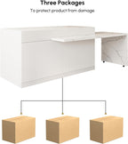homary Extendable Kitchen Island with Storage 81"-106", White, Wood Top, Stationary Large Kitchen Cabinet with 3 Drawers, Adjustable Shelves & Pull-Out Kitchen Tables for Dining Room