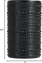 Fortessa Jupiter Beaded Hobnail Glass, 13 Ounce Iced Beverage (Set of 6), Obsidian Black