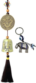 Traditional Lucky Feng Shui Wind Chime Bell Hanging Ornament Decoration for Protection Success Peace and Wealth (Chinese Dragon)