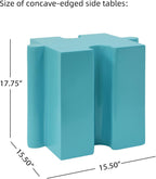 Merax 3 Piece Puzzle-Like Side Accent Table Set, Modular Accent Tables with Interlocking Design, Modern Connectable End Table for Living Room Bedroom Patio Beach Outdoor, Green+Blue+Green
