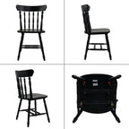 chairus Vintage Black Dining Chairs Set of 6, Farmhouse Windsor Wooden Dining Room Chairs with Turned Spindle Back & Legs, Traditional Colonial Armless Side Kitchen Chairs