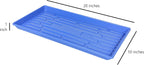 SUNPACK 10" x 20" Heavy Duty Shallow Plastic Seed Starting Tray, Blue, 1" (Pack of 10) - No Drainage Holes, Perfect for Greenhouses or Indoor Gardening