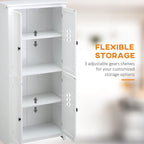 72" Freestanding Four-Door Kitchen Pantry, Storage Cabinet Organizer with Four Tiers and Adjustable Shelves, Ideal for Organized Kitchen Storage
