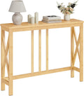 HOOBRO Narrow Console Table, Sofa Table for Entrance, 39.4" Long Entryway Behind Couch Table, Bamboo Hallway Table, Entryway Table, for Living Room, Foyer, Natural YL107XG01