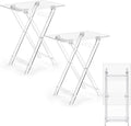 Beeveer Acrylic Foldable TV Dinner Table Small Folding Clear TV Tray Space Saving Acrylic Dining Table for Eating Snack Coffee Desk Side Living Room Kitchen Furniture Easy Assembly (24*20*14 Inch)