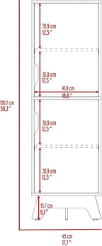 British Single Kitchen Pantry, Four Storage Shelves, Double Doors Cabinets