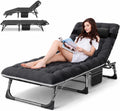 ABORON Tanning Chair, 5-Position Padded Folding Chaise Lounge