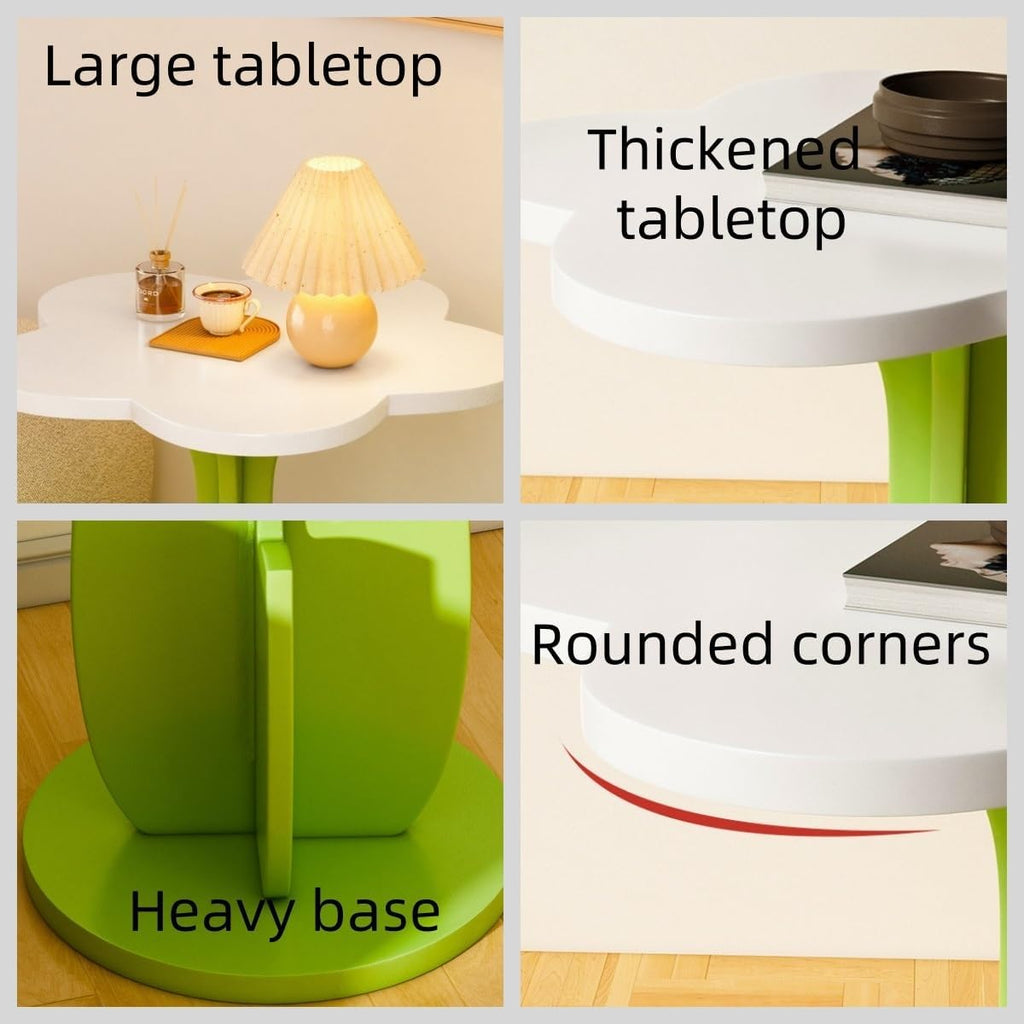 Flower Shaped Small Table - Decorative Side Coffee Table, Bedroom & Balcony (Pink)