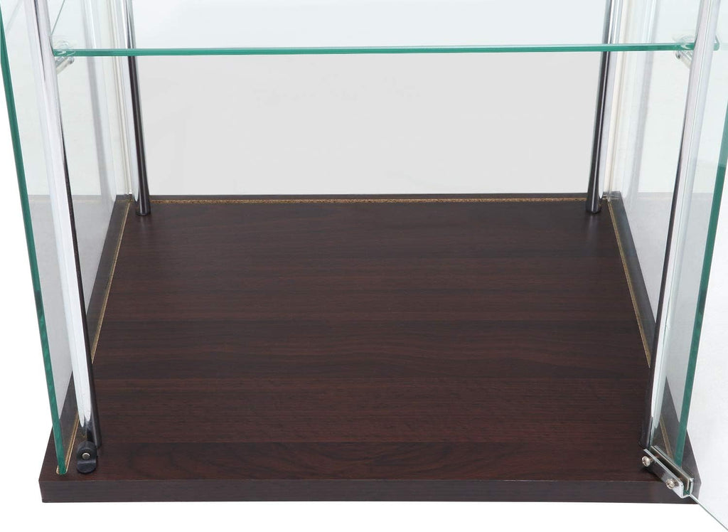 Fuji Boeki 96049 Collection Case, Figure Case, 3 Tiers, Width 16.7 x Depth 14.4 x Height 33.9 inches (42.5 x 36.5 x 86 cm), Brown, Tempered Glass, Full Glass,