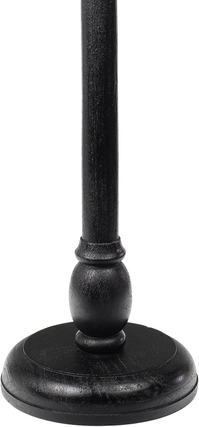 JONATHAN Y Leopold Solid Mango Wood Round Pedestal Drink Table, 24.5" Tall Traditional Martini Accent Side Table for Living Room and Small Spaces with Turned Leg, Black END3006C
