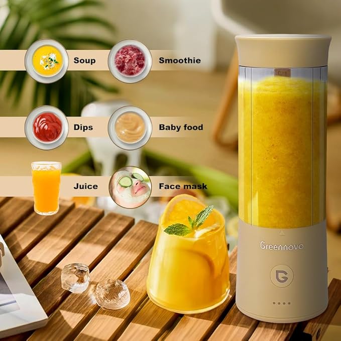 Portable Blender 500ml Personal with 6 Sharp Blades Rechargeable 5000mAh 18000-22000rpm Power for Shakes & Smoothies, BPA Free, for Kitchen, Office, Gym, Hiking(purple)