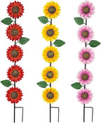 Garden Decor for Outside,3 Pack Sunflowers Metal Yard Art Decorative Garden Stakes,Metal Flowers Spring Garden Stakes Decor,Landscape,Patio(22.6 * 4.7IN)