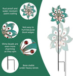 VEWOGARDEN 2PCS Garden Wind Spinners Metal Outdoor Wind Spinner Waterproof Wind Sculptures & Spinners Green Kinetic Wind Spinner for Yard Lawn Decor