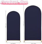 Wedding Arch Covers Arch Backdrop Cover Arch Stand Covers 7.2FT 6FT Set 2 Arch Cover Spandex Fabric Stretchy Backdrop for Wedding Birthday Party Decoration Baby Shower (Dark Blue)
