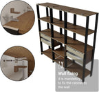 Madesa Kitchen Pantry Storage Rack with 4 Drawers and Open Shelves 78" L Multiuse Modular Cabinet for Kitchen Organization - Black/Brown