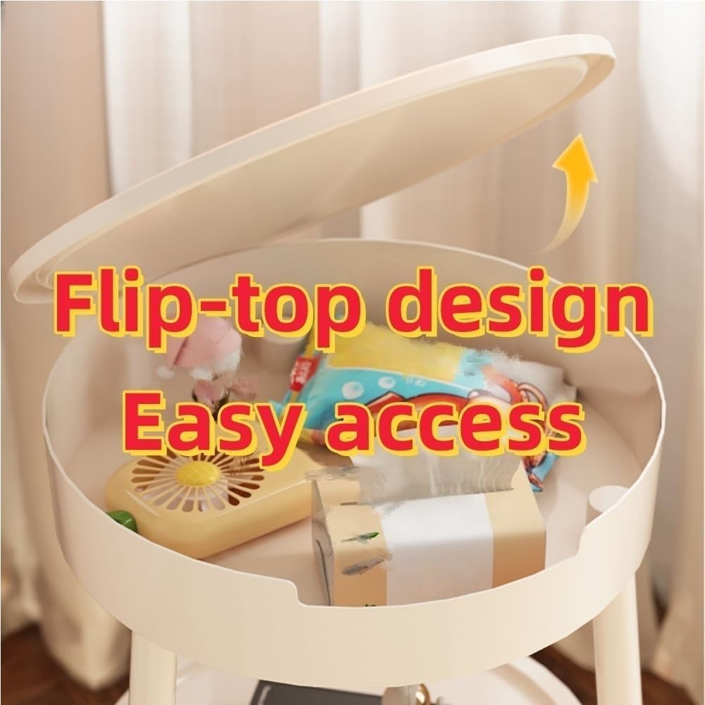 2 Tier Portable End Table, Decorative Side Table, PP Plastic Coffee Table, Modern Corner Table for Living Room, Bedroom, Balcony(Pink)