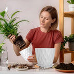 4/4.5/5/5.5/6/6.5/7 Inch Plant Pots,7 Pack Flower Pots with Drainage Holes and Trays,Plastic Planters for Indoor Outdoor Plants Growth,White