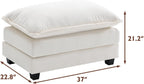 Ihanherry Ottoman for Modular Sectional Cloud Sofa, Chenille Deep Seat Couch for Apartment, Living Room and Bedroom, Beige