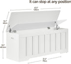 VANKILEY 47.2" Storage Chest Extra Large, Storage Bench.(White) | Wooden storage chest with 2 hinges,47.2"Lx15.7"Wx19.1"H.Storage bench for bedroom,living room,entryway and blanket storage
